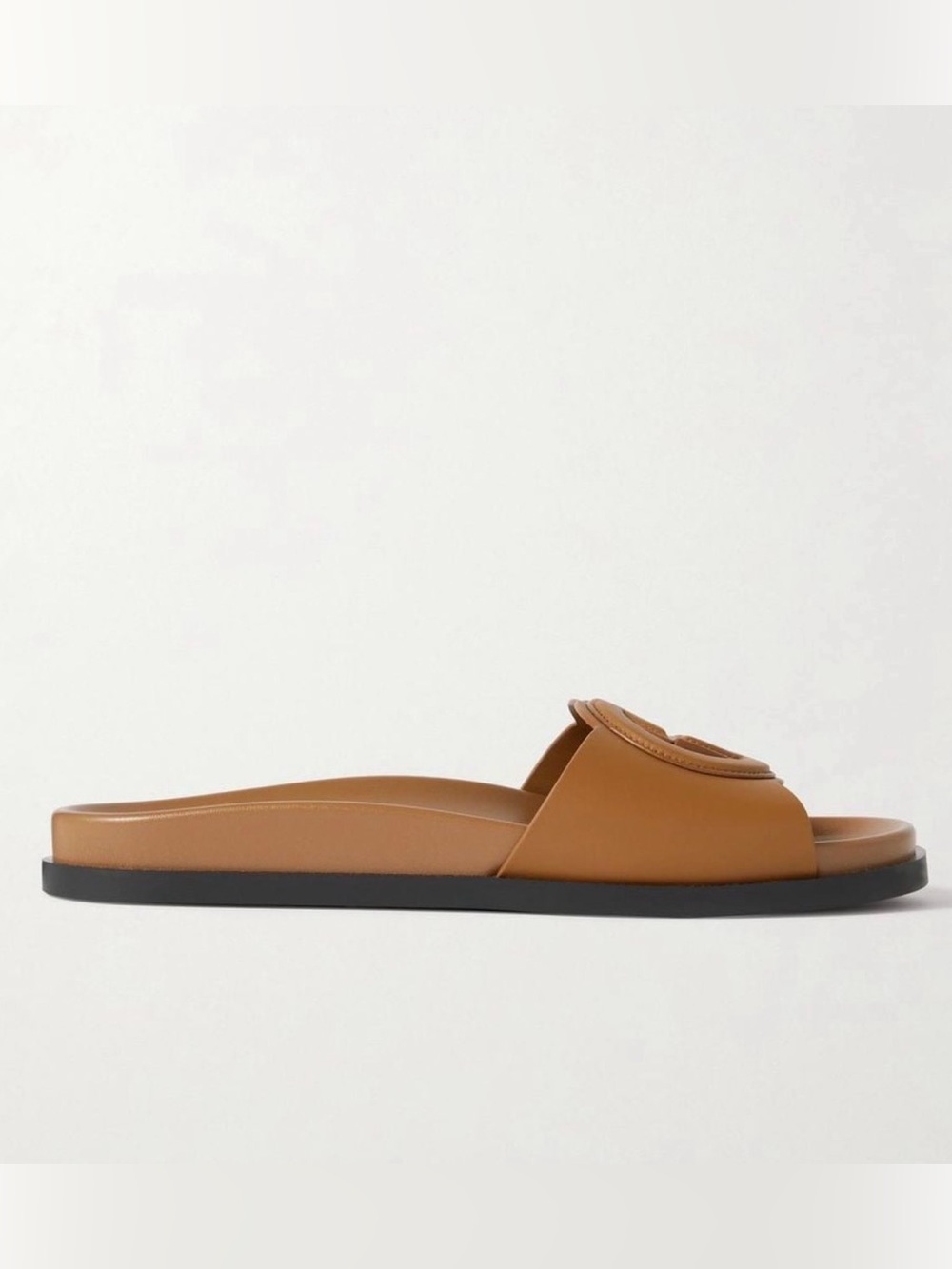 Gucci Tan Cosmos Leather Double-G Slide Sandals, Size 7 NWOB - Picture 2 of 8